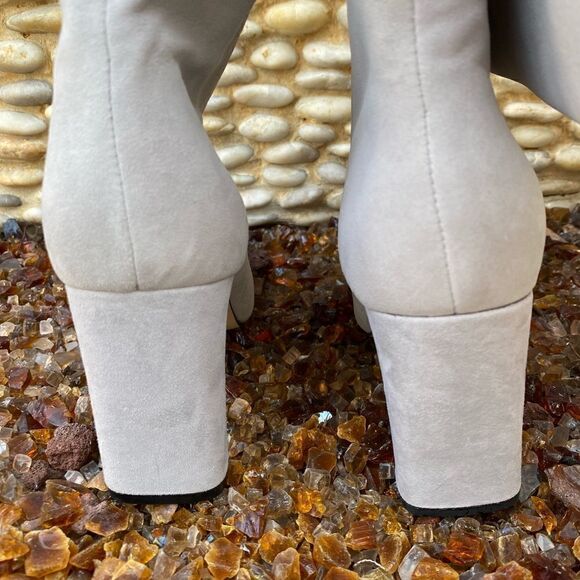 SOMETHING NAVY Mia Boots Light Grey Suede Leather Knee High SZ 8.5M New (NIB) - Picture 4 of 10